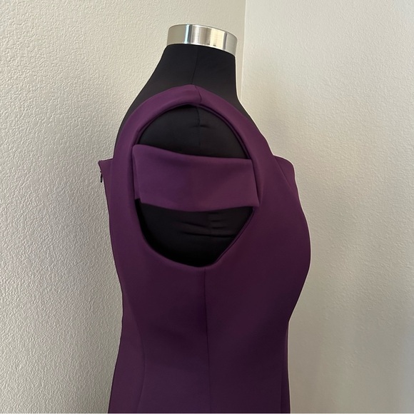 Calvin Klein Go Red Cold-Shoulder Plum Sheath Midi Dress Size 12 - Picture 6 of 12